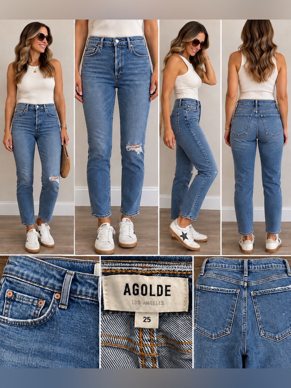 AGOLDE Nico High Rise Straight button fly Jeans 25